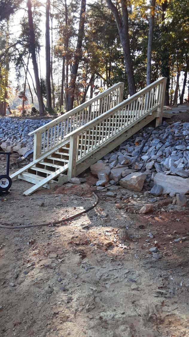 Shoreline Steps and Rip Rap Erosion Control on Lake Lanier